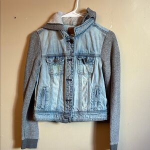 American Eagle Outfitters Blue and Gray Jean Jacket